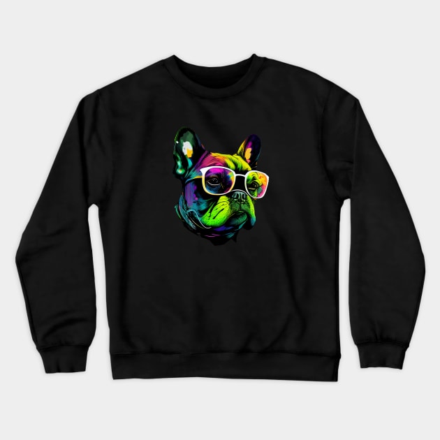 Trippy frenchie Crewneck Sweatshirt by stkUA